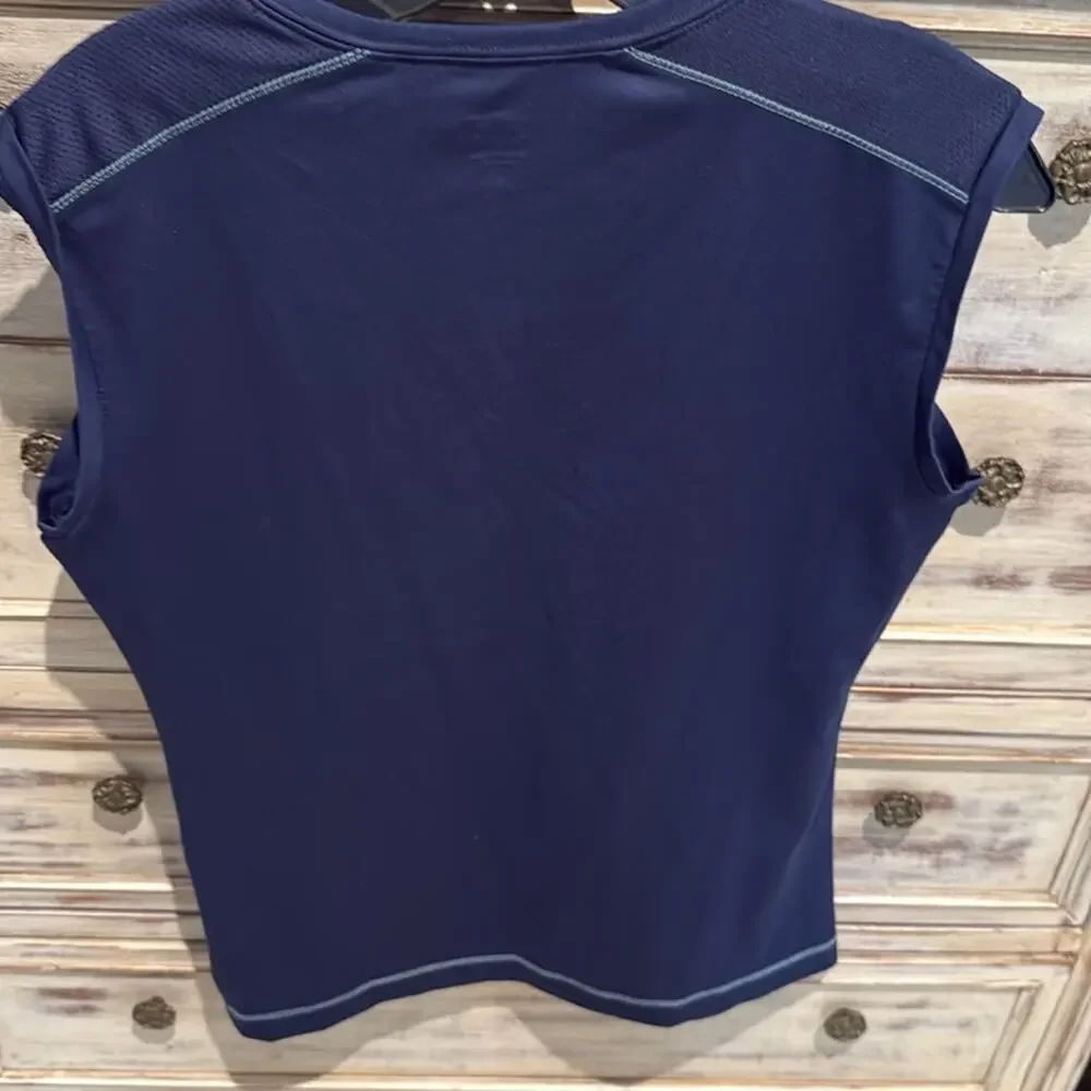 ALO Yoga Women's Navy Blue V-Neck Top